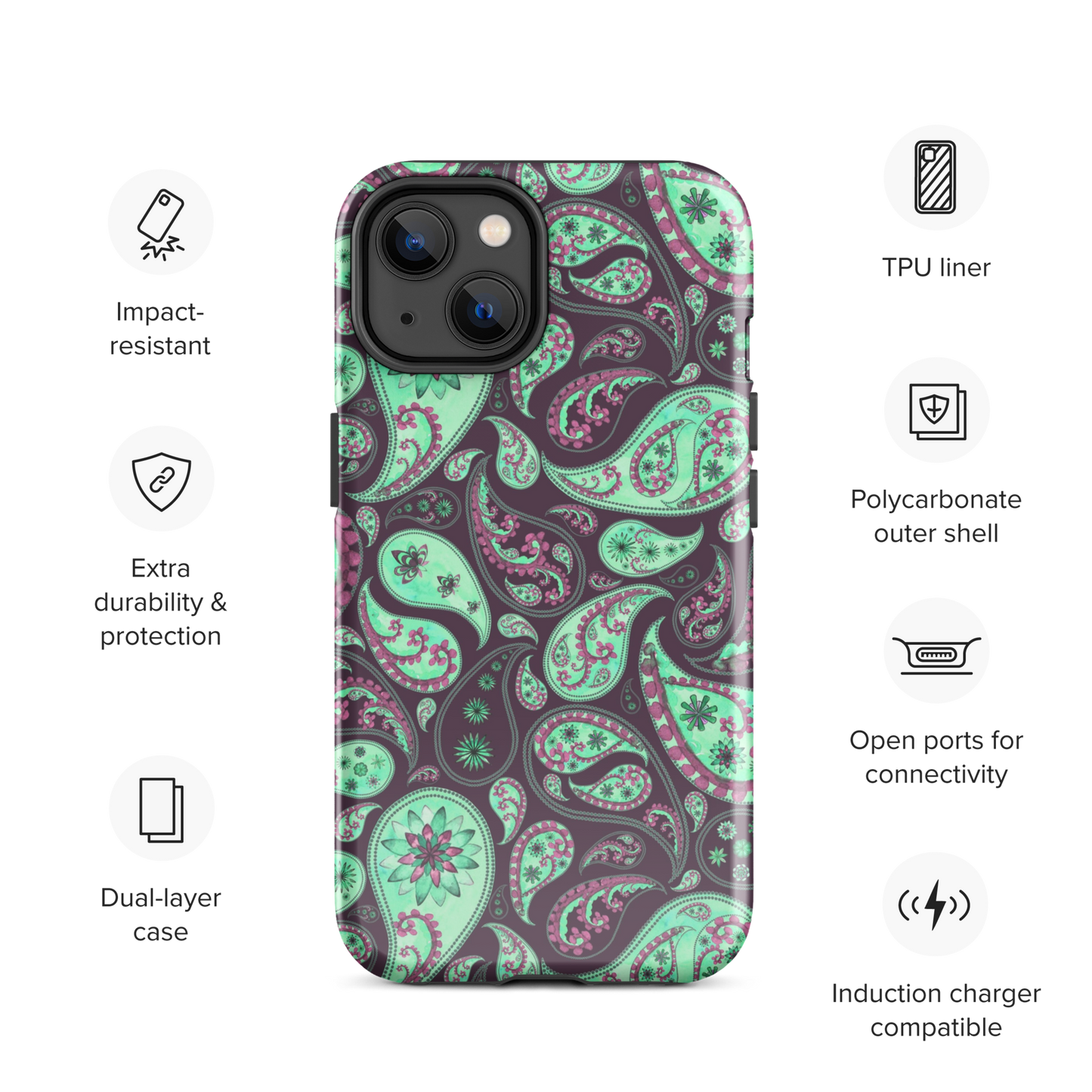 Mint Plum Paisley